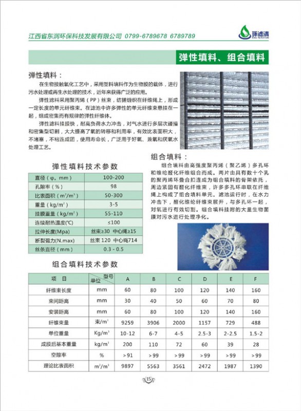彈性填料、組合填料