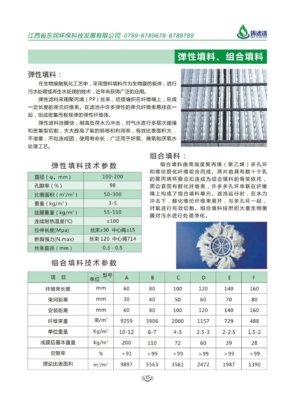 彈性填料、組合填料