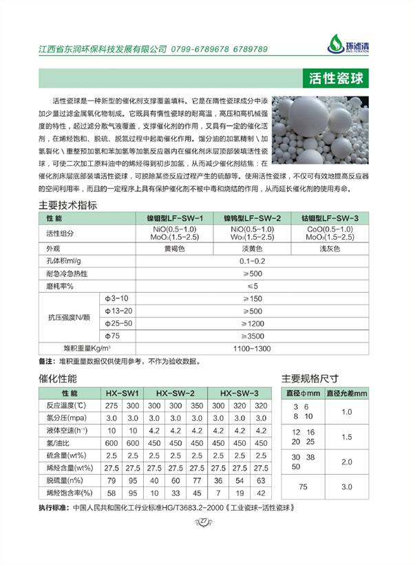 活性瓷球